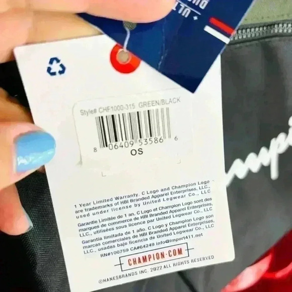 NWT Champion Manuscript Red & Navy Grid Laptop Large Unisex Backpack - Picture 12 of 12